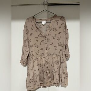 Skylar + Madison Tan Boxy Peplum Skirt